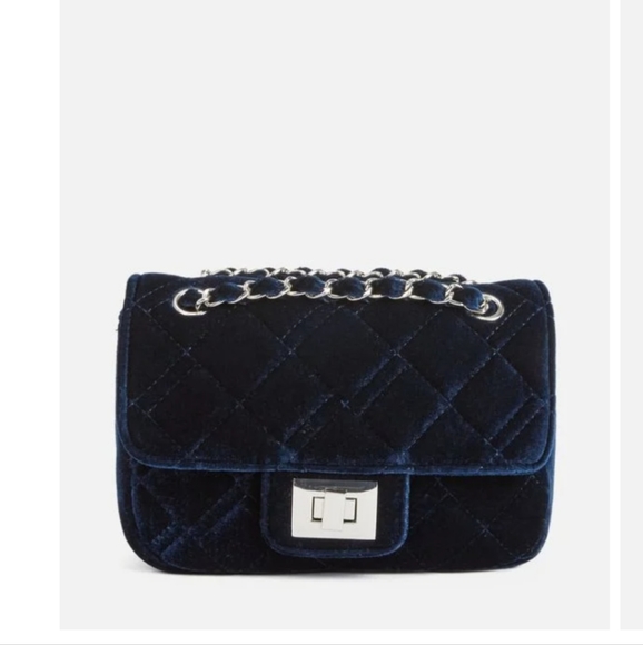Brand New Velvet mini Bag ( Navy Blue) - Picture 1 of 1